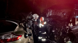 Спасатели владимирского регионального РОССОЮЗСПАСа извлекли пострадавшего из разбитого автомобиля